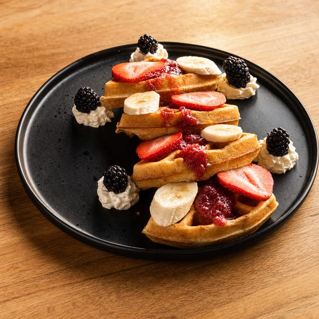 Berries and Cream Waffles.