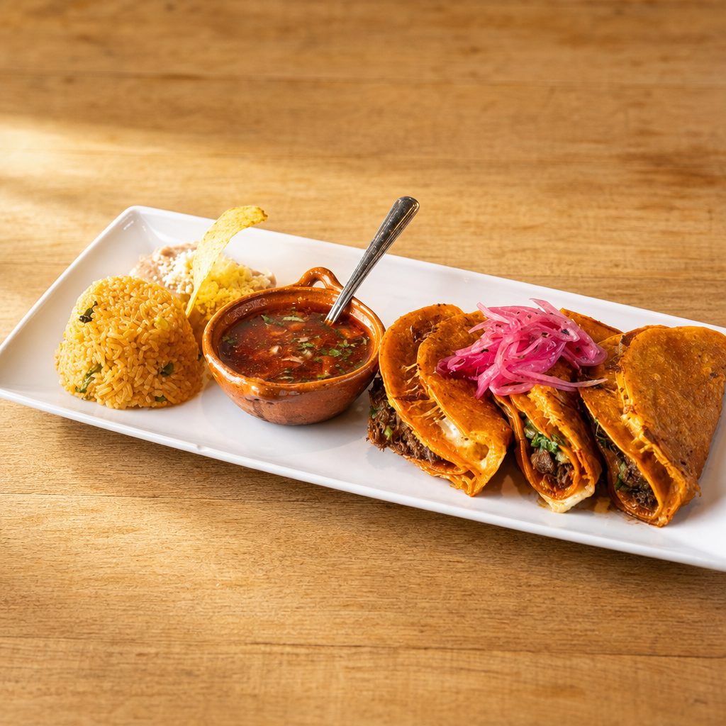 Quesa Birria Taco Dinner.